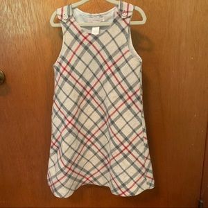 Janie and Jack plaid wool dress with silk lining - size 5T - holiday dress!